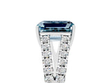 White gold Emerald Cut Cut Split Shank Pave Diamond Engagement Ring with Four-Prong Setting_5