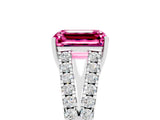 White gold Emerald Cut Cut Split Shank Pave Diamond Engagement Ring with Four-Prong Setting_5