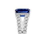 White gold Emerald Cut Cut Split Shank Pave Diamond Engagement Ring with Four-Prong Setting_5