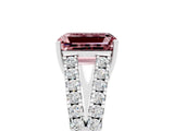 White gold Emerald Cut Cut Split Shank Pave Diamond Engagement Ring with Four-Prong Setting_5