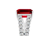 White gold Emerald Cut Cut Split Shank Pave Diamond Engagement Ring with Four-Prong Setting_5