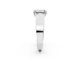 White gold Emerald Cut Diamond Channel Set Solitaire Ring with Four-Prong Setting_12