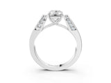 White gold Emerald Cut Diamond Channel Set Solitaire Ring with Four-Prong Setting_13