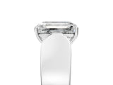 White gold Emerald Cut Diamond Channel Set Solitaire Ring with Four-Prong Setting_15