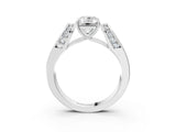 White gold Emerald Cut Diamond Channel Set Solitaire Ring with Four-Prong Setting_47