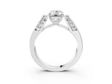 White gold Emerald Cut Diamond Channel Set Solitaire Ring with Four-Prong Setting_73