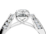 White gold Emerald Cut Diamond Channel Set Solitaire Ring with Four-Prong Setting_74