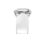 White gold Emerald Cut Diamond Channel Set Solitaire Ring with Four-Prong Setting_75