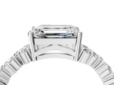 White gold Emerald Cut Diamond Cluster Pavé Band with Four-Prong Setting_13