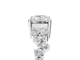 White gold Emerald Cut Diamond Cluster Pavé Band with Four-Prong Setting_14
