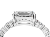 White gold Emerald Cut Diamond Cluster Pavé Band with Four-Prong Setting_22
