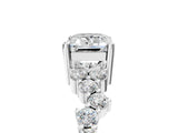 White gold Emerald Cut Diamond Cluster Pavé Band with Four-Prong Setting_23