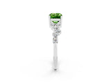 White gold Emerald Cut Diamond Cluster Pavé Band with Four-Prong Setting_2