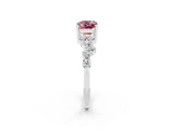 White gold Emerald Cut Diamond Cluster Pavé Band with Four-Prong Setting_2