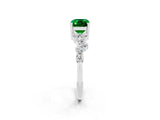 White gold Emerald Cut Diamond Cluster Pavé Band with Four-Prong Setting_2