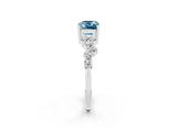 White gold Emerald Cut Diamond Cluster Pavé Band with Four-Prong Setting_2