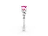 White gold Emerald Cut Diamond Cluster Pavé Band with Four-Prong Setting_2