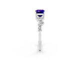 White gold Emerald Cut Diamond Cluster Pavé Band with Four-Prong Setting_2