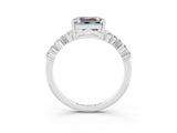 White gold Emerald Cut Diamond Cluster Pavé Band with Four-Prong Setting_3