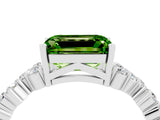 White gold Emerald Cut Diamond Cluster Pavé Band with Four-Prong Setting_4