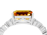 White gold Emerald Cut Diamond Cluster Pavé Band with Four-Prong Setting_4