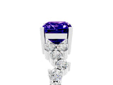 White gold Emerald Cut Diamond Cluster Pavé Band with Four-Prong Setting_5