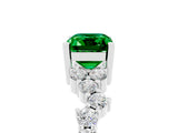 White gold Emerald Cut Diamond Cluster Pavé Band with Four-Prong Setting_5