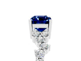 White gold Emerald Cut Diamond Cluster Pavé Band with Four-Prong Setting_5