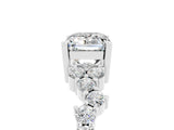 White gold Emerald Cut Diamond Cluster Pavé Band with Four-Prong Setting_5