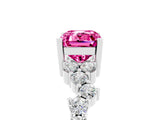 White gold Emerald Cut Diamond Cluster Pavé Band with Four-Prong Setting_5