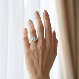 White gold Emerald Cut Diamond Engagement Ring with Baguette Side Stones and Channel Set Band_85