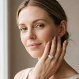 White gold Emerald Cut Diamond Engagement Ring with Baguette Side Stones and Channel Set Band_98