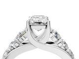 White gold Emerald Cut Diamond Engagement Ring with Pavé Band and Four-Prong Setting_45