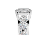 White gold Emerald Cut Diamond Engagement Ring with Pavé Band and Four-Prong Setting_46