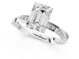 White gold Emerald Cut Diamond Engagement Ring with Side Stone Accents and Four-Prong Setting_110
