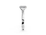 White gold Emerald Cut Diamond Engagement Ring with Side Stone Accents and Four-Prong Setting_111