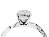 White gold Emerald Cut Diamond Engagement Ring with Side Stone Accents and Four-Prong Setting_113
