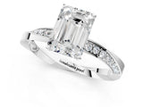 White gold Emerald Cut Diamond Engagement Ring with Side Stone Accents and Four-Prong Setting_38