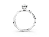 White gold Emerald Cut Diamond Engagement Ring with Side Stone Accents and Four-Prong Setting_40