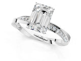 White gold Emerald Cut Diamond Engagement Ring with Side Stone Accents and Four-Prong Setting_57