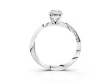 White gold Emerald Cut Diamond Engagement Ring with Side Stone Accents and Four-Prong Setting_59