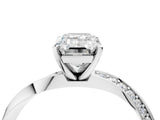 White gold Emerald Cut Diamond Engagement Ring with Side Stone Accents and Four-Prong Setting_60