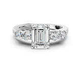 White gold Emerald Cut Diamond Five-Stone Prong Set White Gold Ring_51
