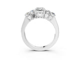 White gold Emerald Cut Diamond Five-Stone Prong Set White Gold Ring_54