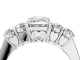 White gold Emerald Cut Diamond Five-Stone Prong Set White Gold Ring_55