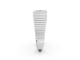 White gold Emerald Cut Diamond Fluted Mens Ring_14