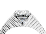 White gold Emerald Cut Diamond Fluted Mens Ring_16