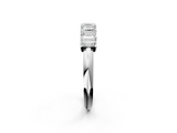 White gold Emerald Cut Diamond Half Eternity Band with Prong Setting_54