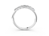 White gold Emerald Cut Diamond Half Eternity Band with Prong Setting_55