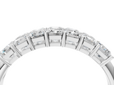 White gold Emerald Cut Diamond Half Eternity Band with Prong Setting_56